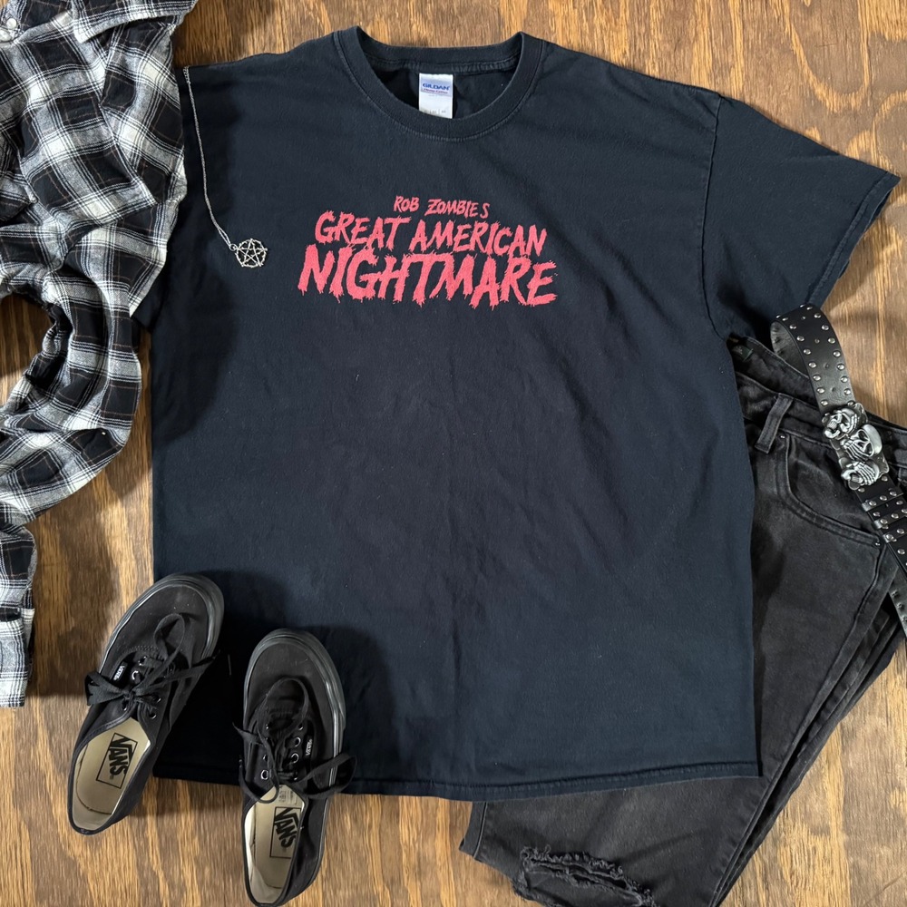 Rob Zombie Great American Nightmare T Shirt XL Black Horror Metal Tee